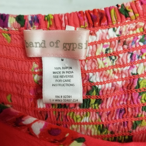 Band Of Gypsies | Red Floral Cold Shoulder Dress - Picture 6 of 6